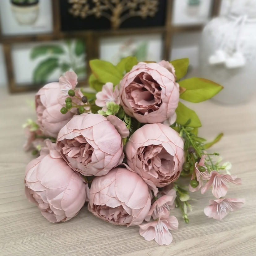 Искусственные цветы в Воронеже | Цветы искусственные «Пионы», розовый, винтаж, букет
