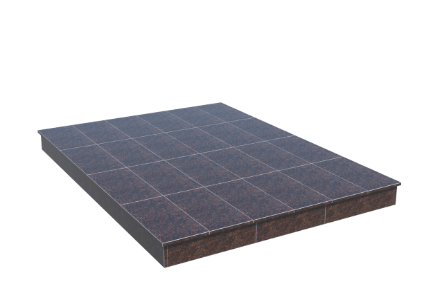 Площадки на могилу в Воронеже | Площадка с вертикальной (15 см) облицовкой Дымовским гранитом