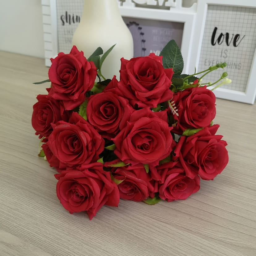 Искусственные цветы в Воронеже | Цветы искусственные «Розы острые», красные, букет