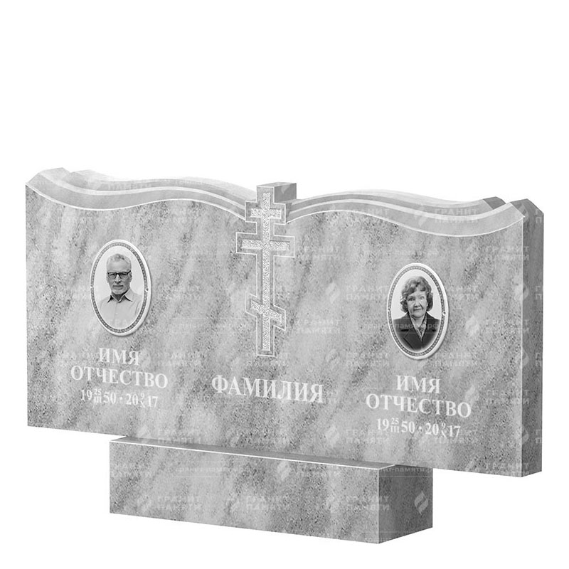 Памятники из мрамора в Воронеже | Двойной мраморный памятник ФМ-262