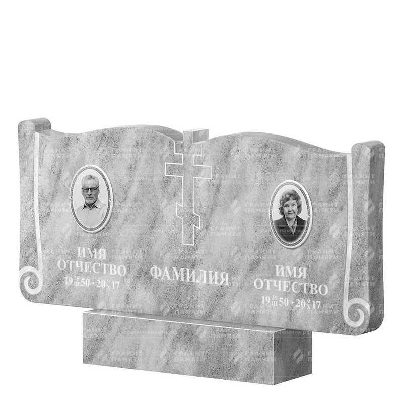 Памятники из мрамора в Воронеже | Двойной мраморный памятник ФМ-263