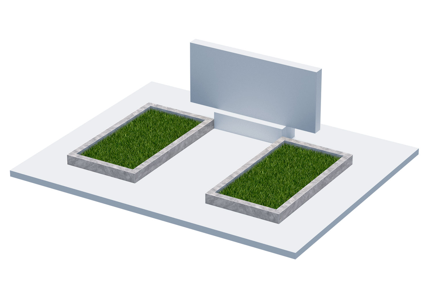 Цветники и надгробные плиты | Цветники «Автономные» из мрамора, 100x60 2 шт.
