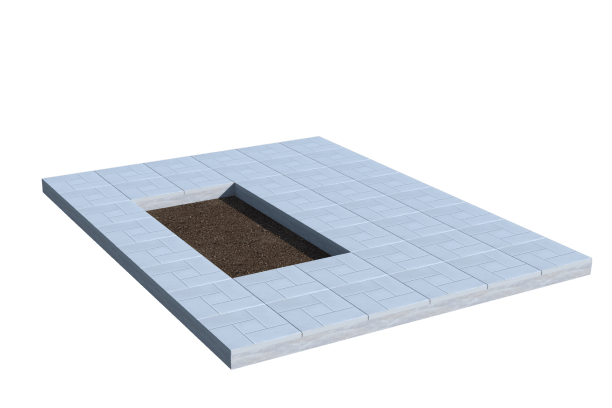 Площадки на могилу в Воронеже | Площадка с тротуарной плиткой (под цветник)