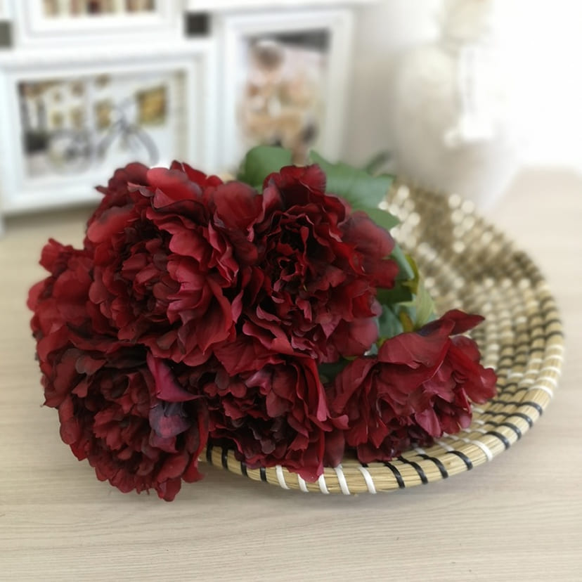 Искусственные цветы в Воронеже | Цветы искусственные «Пионы», бордовые, букет