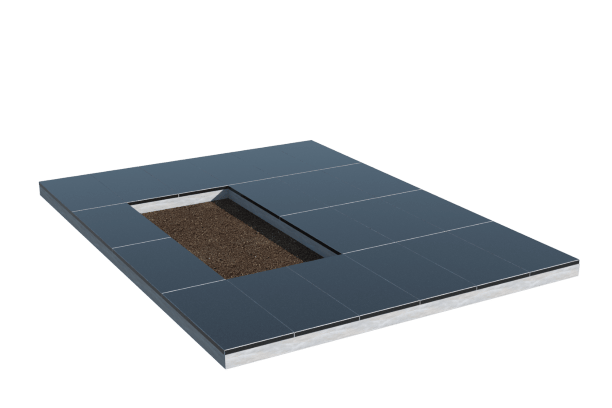 Площадки на могилу в Воронеже | Площадка с облицовкой гранитом Габбро (под цветник)