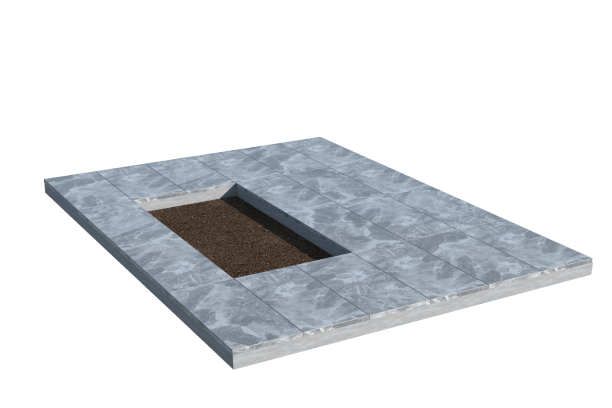 Площадки на могилу в Воронеже | Площадка с мраморной облицовкой (под цветник)