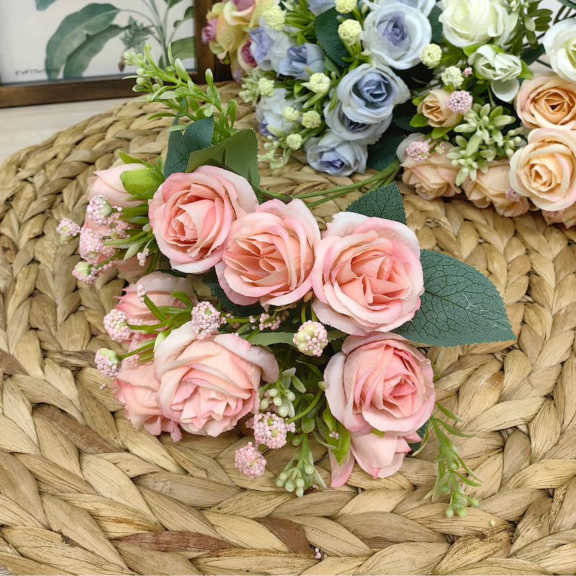 Искусственные цветы в Воронеже | Цветы искусственные «Розы», нежно-розовые, букет