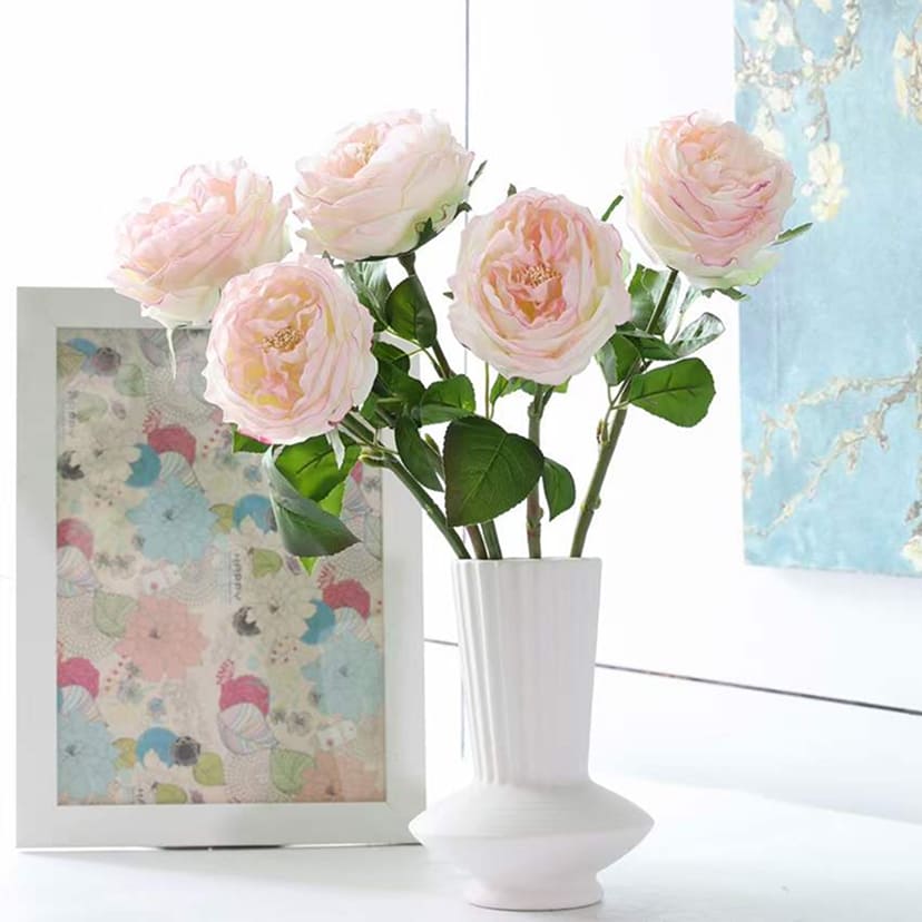 Искусственные цветы в Воронеже | Цветок искусственный «Роза пионовидная», молочно-розовая, одиночный