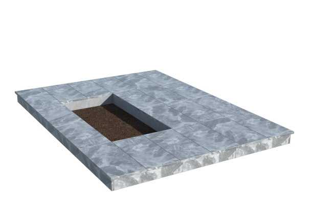 Площадки на могилу в Воронеже | Площадка с вертикальной (10 см) мраморной облицовкой (под цветник)